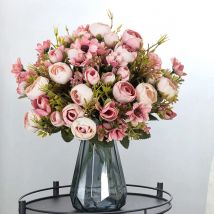 1 Bunch 5 Gabeln 12 Köpfe Künstliche Blumen Günstige Vasen Home Dekoration Zubehör Hochzeit Diy Braut Freiraum für Foto Requisiten