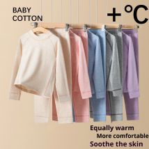 Kids Thermal Underwear Set Cotton Lycra Loungewear Pajamas Ultra-Soft Boys Girls Fall Winter Warm Underwear Teen Child Clothes