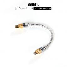 DD ddHiFi-Cable OTG serie MFi07S Nyx, Cable de luz blindado plateado con enchufe OTG de alta corriente supercargado v.2.0 (10cm/ 50cm)