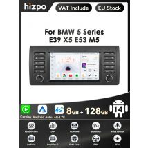 8GB 128GB Carplay 4G 7862 7Inch 2Din Android 14 Car Radio Multimedia for BMW 5 Series E39 X5 E53 M5 1996-2003 Nav RDS Stereo GPS