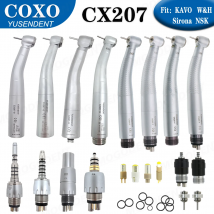 COXO pieza de mano de alta velocidad CX207-G/F turbina de aire Dental piezas de mano de fibra óptica acoplador LED 4 agujeros 6 pines ajuste KAVO NSK SIRONA WH