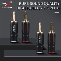 YYAUDIO 3,5 mm Stecker 3-poliger Stereo-Stecker, vergoldetes reines Kupfer für Ausrüstung mit 3,5 mm Schnittstelle, DIY-Lötenadapter