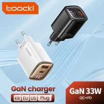 Toocki 33W GaN USB C caricabatterie Display digitale PD ricarica rapida per iPhone 15 14 Max Pro iPad per caricabatterie Xiaomi Poco Samsung S23