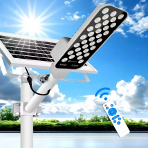 Automatyczny włącznik światła ulicznego z czujnikiem, sterowany pilotem, z panelem słonecznym, oświetlenie zewnętrzne do ogrodu, trawnika, podjazdu, garażu.