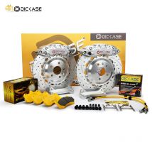 Dicase Sliver Color 6-Kolben-Bremssattel mit 355 x 32 mm geschlitzten und gebohrten Scheiben für BMW E46 R18 Vorderradbremse