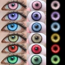 1 Paar Cosplay Koi Blau Grün Rosa Rot Braun Violett Kontaktlinsen Halloween Gruselige Softlens 14,5 mm