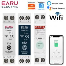 Disyuntor inteligente Tuya WiFi MCB 1P + N 63A temporizador energía kWh medidor de corriente de voltaje Protector interruptor de Control remoto por voz
