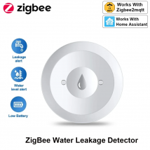 Zigbee Sensore acqua Rilevatore perdite di inondazione App Monitoraggio remoto per cucina/bagno Supporto Assistente domestico Zigbee2mqtt
