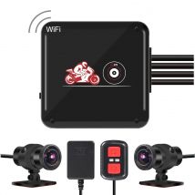 VSYSTO 1080P Motorrad-Dashcam vorne und hinten, 140/170 Grad, kein Bildschirm, Ganzkörper-wasserdichter WLAN-Motor, DVR, GPS-Nachtsicht