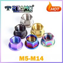 RTAMO Titan-Flanschmutter M5 M6 M8 M10 M12 M14 für Motorrad Fahrrad Auto Gr5 Mutter (1 Stück)