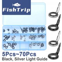 FishTrip Single Foot Fishing Rod guide Kit di riparazione Micro guide per Light-spinning, Casting e Fly Rod 0.076g ~ 0.77g