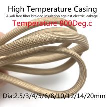 1 ~ 20mm Pleciony rękaw z włókna szklanego 800 stopni Celsjusza Wysokotemperaturowa izolacja ze szkła chemicznego Miękka rurka z włókna ochronnego Ochrona kabla