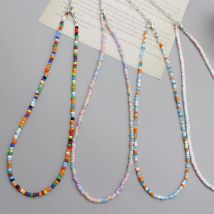 Proste koraliki Choker kobiety koreański modny urok kolorowe ręcznie robione Boho kołnierz łańcuszek na szyję naszyjnik Femme biżuteria na prezent