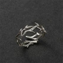 Persönlichkeit Hohl Zweige Ring Einstellbar Männer Zeigefinger Zubehör Trendy 925 Sterling Silber Ring Männlichen Schmuck