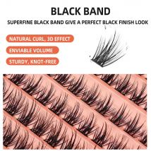 120 Stück Cluster Falsche Wimpern DIY Einzelwimpern Wispy Fluffy Thin Band Wimperncluster mit breitem Stiel Wimpernverlängerungsset für Make-up