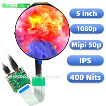 Wisecoco 5 Zoll rundes LCD-Bildschirm kreisförmiges Display FHD 1080 x 1080 für Raspberry PI 5/4/3 MIPI Treiberplatine Instrumente Messgeräte
