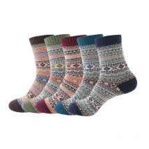 5 Pairs/Lot Men's Thick Wool Socks Autumn And Winter High Quality Japanese Vintage Stripes Warm Comfortable Soft Socks EU 38-43