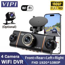 4 objektiv 360 grad Dash Cam Für Autos WIFI APP Auto DVR 1080P 4-Kanal Front Kamera Video Recorder rückansicht Kamera Nachtsicht