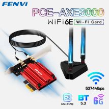 FENVI WiFi-Adapter WiFi 6E AX210 5374 Mbit/s Tri-Band 2,4 G/5 G/6 GHz Bluetooth 5.3 802.11AX Game Red Wireless-Netzwerkkarte Win10/11