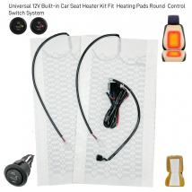 Kit riscaldatore per seggiolino auto universale in fibra di carbonio 12V Set di cuscini per interruttori rotondi Set di cuscinetti termici per seggiolino auto Set di coprisedili scaldini invernali