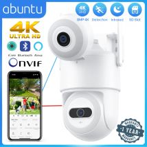 Abuntu 8mp 4k ptz wifi kamera outdoor dual objektiv dual bildschirme wifi überwachungs kamera nachtsicht menschliche erkennung icsee app