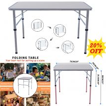 Tavolo pieghevole Tavolo resistente da campeggio per picnic, sala da pranzo, giardino, tavolo da campeggio pieghevole portatile, tavolo ad altezza regolabile da 2,5 piedi