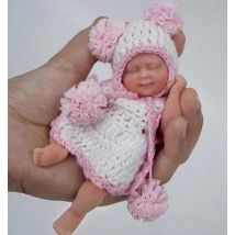 4.5" 13cm Micro Preemie Full Body Silicone  Bady Girl Doll Lifelike Mini Reborn Doll Surprice Children Anti-Stress
