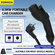 GB/T20234 3,5 kW 16 A tragbares EV-Ladegerät mit Stecker, EU-Stecker, 3M-20M Kabellänge, Optionen, Wallbox-Adapter für Elektrofahrzeuge