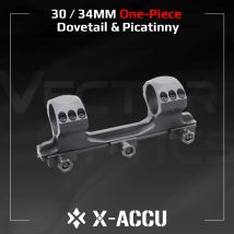 Anillos de Montaje Vector Optics X-ACCU 30/34mm de Una Pieza Dovetail & Picatinny 0/20 MOA con Mecanizado CNC para Rieles de 9mm/20mm