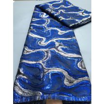 Afrikanischer Spitzenstoff 2025, hochwertiger nigerianischer Tüll-Spitzenstoff, Brokat-Gold-Jacquard-Spitzenstoff, 5 Yards zum Nähen von Kleidern, F4045