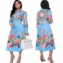African Dresses for Women Summer 2025 New Arrival African Women Long Sleeve Printing Dress African Clothes Women
