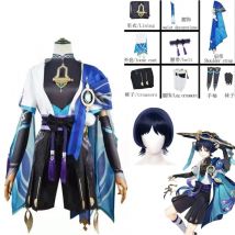 Spiel Genshin Impact Wanderer Scaramouche Cosplay Komplettes Set Kleidung Perücke Spiel Anime Cosplay Uniform Balladeer Kunikuzushi Party
