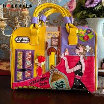 Cartoons Stil Boston Tasche Geldbörsen und Handtaschen für Frauen Mode Designer Marke Schulter Tasche Große Kapazität Totes Hohe Qualität