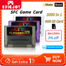 EPICJOY Super SFC 3000 in 1 Game Card With 8GB TF Card For Nintendo SNES SFC Original JPN/EU/USD  Retro Video Game Console