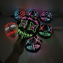 Multi Style Glowing LED Purge Mask Professional Wireless Luminous Party Mask Flashing Decorative Headgear Masker For Halloween