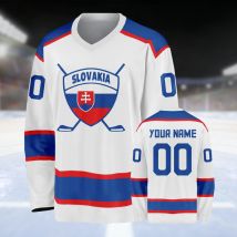 Maglia da hockey personalizzata Slovacchia Stampata personalizzata con qualsiasi nome e numero Maglia da hockey su ghiaccio Uomo Donna Gioventù Bambini Uniforme da hockey della squadra