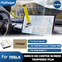 Protector de Pantalla de Vidrio Templado Futhope de 16 Pulgadas para Tesla Modelo Y YL 2026 Juniper, Película HD para Control Central, Herramienta de Instalación