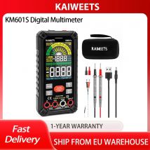 KAIWEETS KM601S Multimetro digitale 10000 conteggi Misuratore True-RMS Modalità intelligente Modalità manuale Torcia - Nero