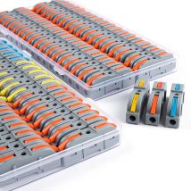 34PCS Boxed Hebel Quick Home Draht Anschlüsse Terminals Leiter Spliceable Butt Verdrahtung Block Wiederverwendbare Elektrische Anschlüsse