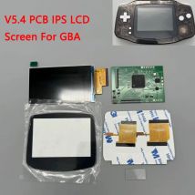 Pantalla LCD V5.4 PCB IPS para carcasa sin cortes GBA, pantalla de tamaño Original sin soldadura para GBA, brillo destacado LCD