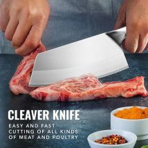 ZENG Kochmesser Hackmesser Professionelles chinesisches Messer Holzgriff Messer Hackmesser Fleisch Huhn Fisch Küchenmesser