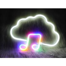 Cloud Music Note LED-Neonlicht, USB- oder batteriebetriebenes kreatives Licht, Geschenk, Schlafzimmer, Gamingbereich, Musikparty, neuartige Beleuchtung