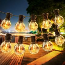 30M/15M/9M G40 LED Globe String Lights Outdoor con spina europea, lampadine impermeabili in plastica brillante per lampada ghirlanda da giardino per feste
