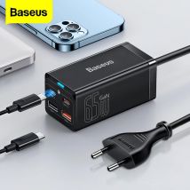 Baseus PD 65W GaN Ladegerät 4 USB Quick Charge 4,0 3,0 Typ C USB Ladegerät für iPhone 14 13 12 Pro Schnelle Ladegerät für Macbook Laptop