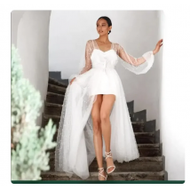Abito da sposa in Tulle di perle bianche per matrimonio maniche lunghe accappatoi da donna scialle camicie da notte Lingerie Dressing Kimono Cape custom