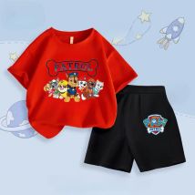 PAW Patrol Sommer Neue Jungen Kurzarm Top Shorts Zwei Stück Set Kinder Casual Atmungsaktive Outfits Kinder Strand Kleidung Anzug
