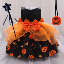 Karneval Kürbis Halloween Cosplay Kostüme für Baby Mädchen Kleinkind Gothic Geburtstag Party Prinzessin Kleid Bogen Hochzeit Kinder Kleidung