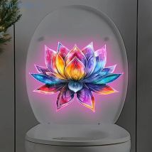 【ZYAA-1】Bathroom Luminous Toilet Sticker Night Light Lotus Wall Decal Toilet Seat Cover Sticker Self-Adhesive PVC Waterproof