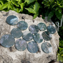 1 Stück Aquatischer Moos-Achat, kreisförmige Dekoration, handgefertigte Achatplatte für Wasserpflanzen, Kristall-Sammlungsartikel, perfektes Weihnachtsgeschenk,