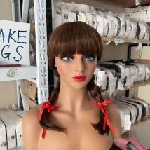 Annabelle Cosplay-Perücke, lang, geflochten, braun, synthetische Perücke, hitzebeständiges Faserhaar